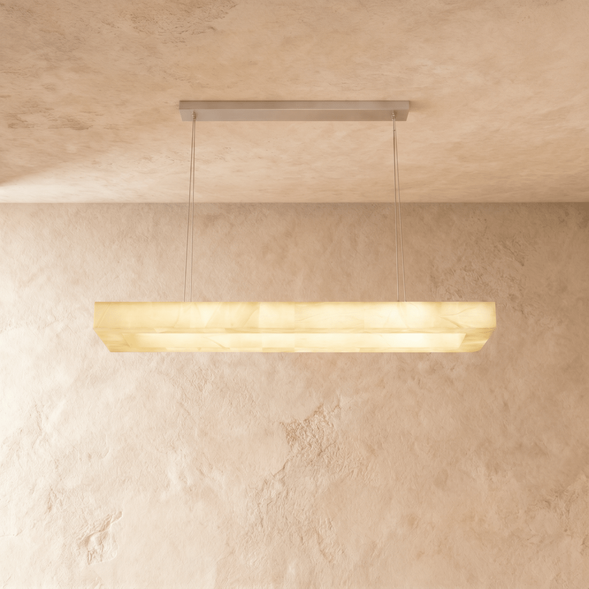 Teva Alabaster Rectangular Chandelier 180cm product view | CARRA HOME