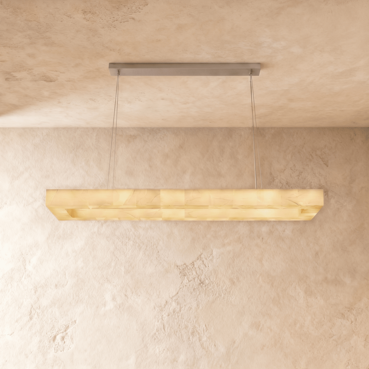 Teva Alabaster Rectangular Chandelier 200cm product view | CARRA HOME