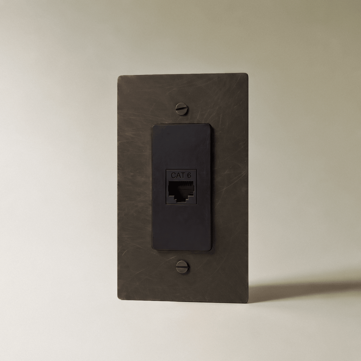 The Brass Ethernet Socket (RJ45) (1-Gang) — Bronze With Patina, 1 Gang, Ethernet | CARRA HOME