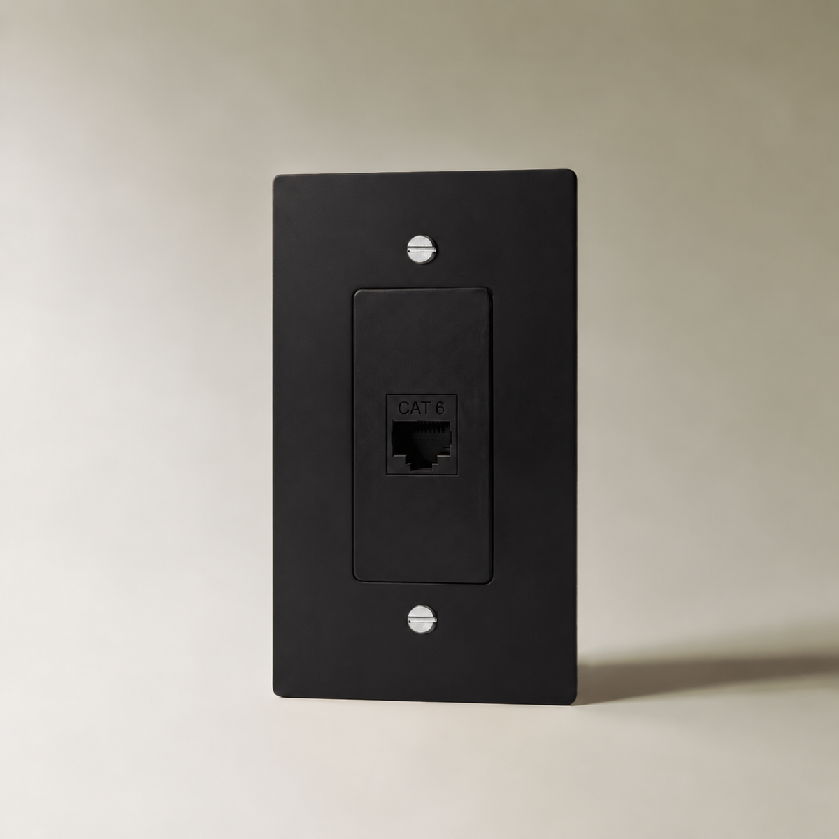 The Brass Ethernet Socket (RJ45) (1-Gang) — Night Black with Stainless Steel, 1 Gang | CARRA HOME