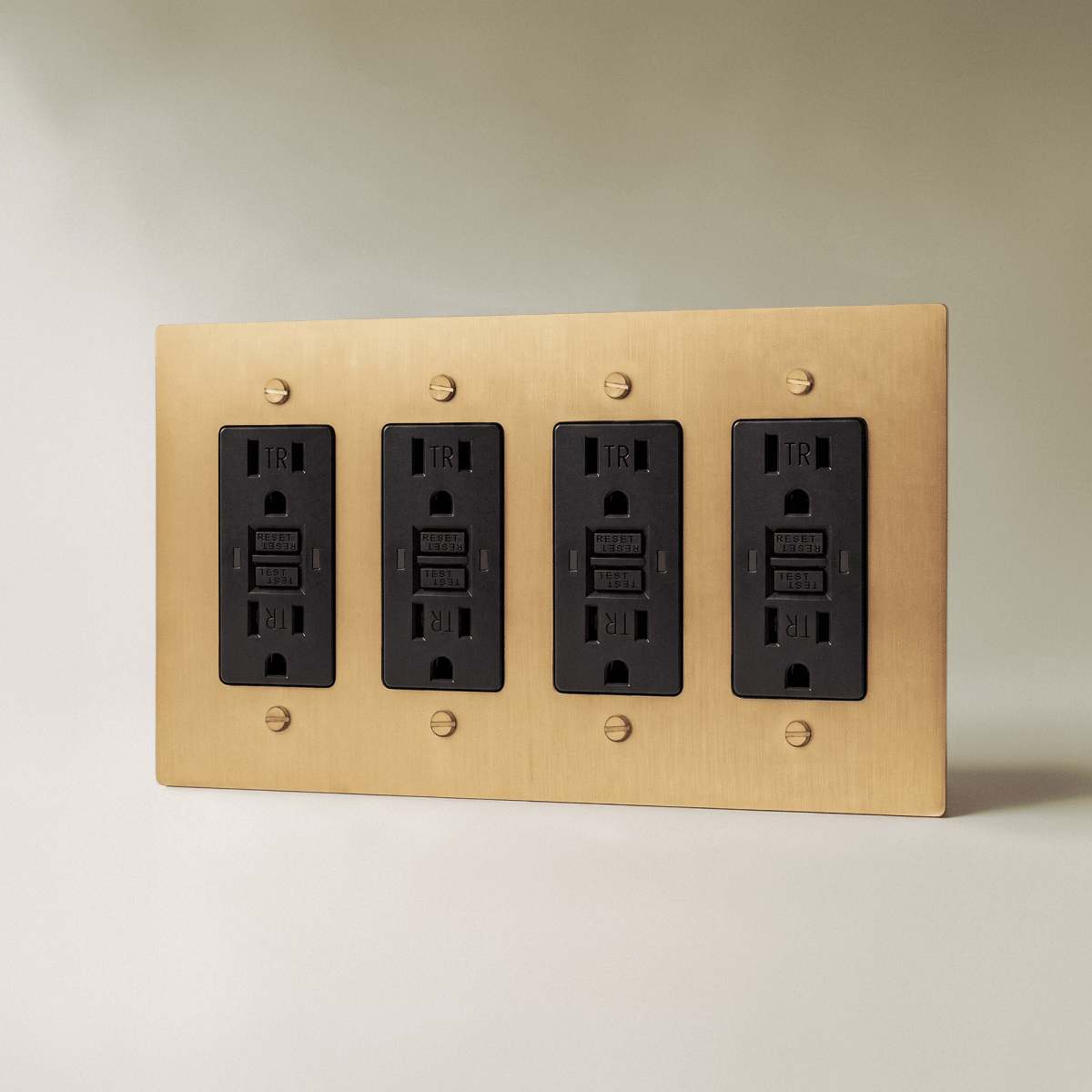 The Brass Outlet (1 to 4 Gang) — Brass, 4 Gang, GFCI | CARRA HOME