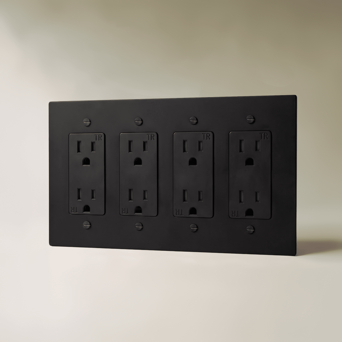 The Brass Outlet (1 to 4 Gang) — Night Black, 4 Gang, Standard | CARRA HOME