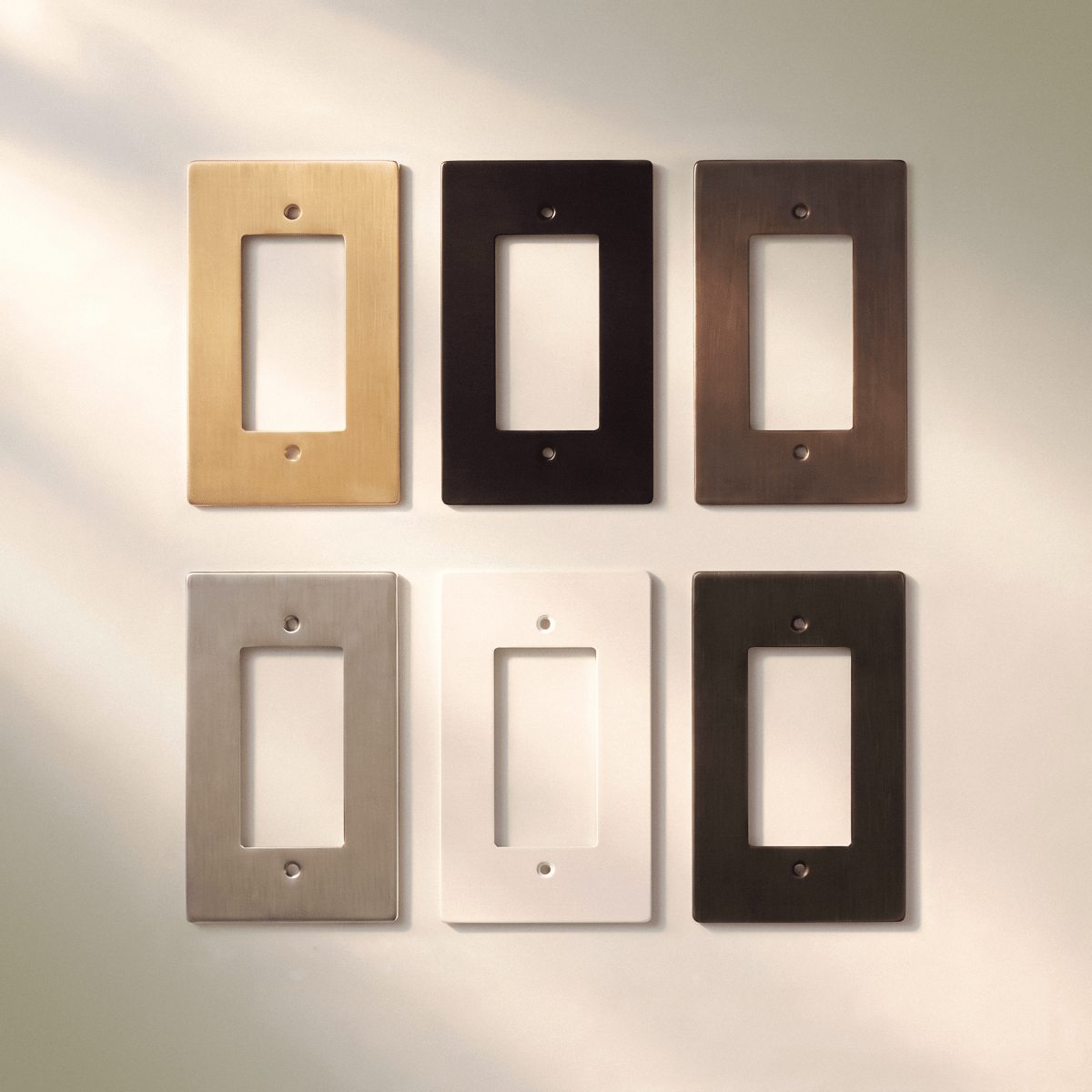 The Brass Plate 6-Piece Sample Kit — 6-piece wall plate finish sample kit | CARRA HOME
