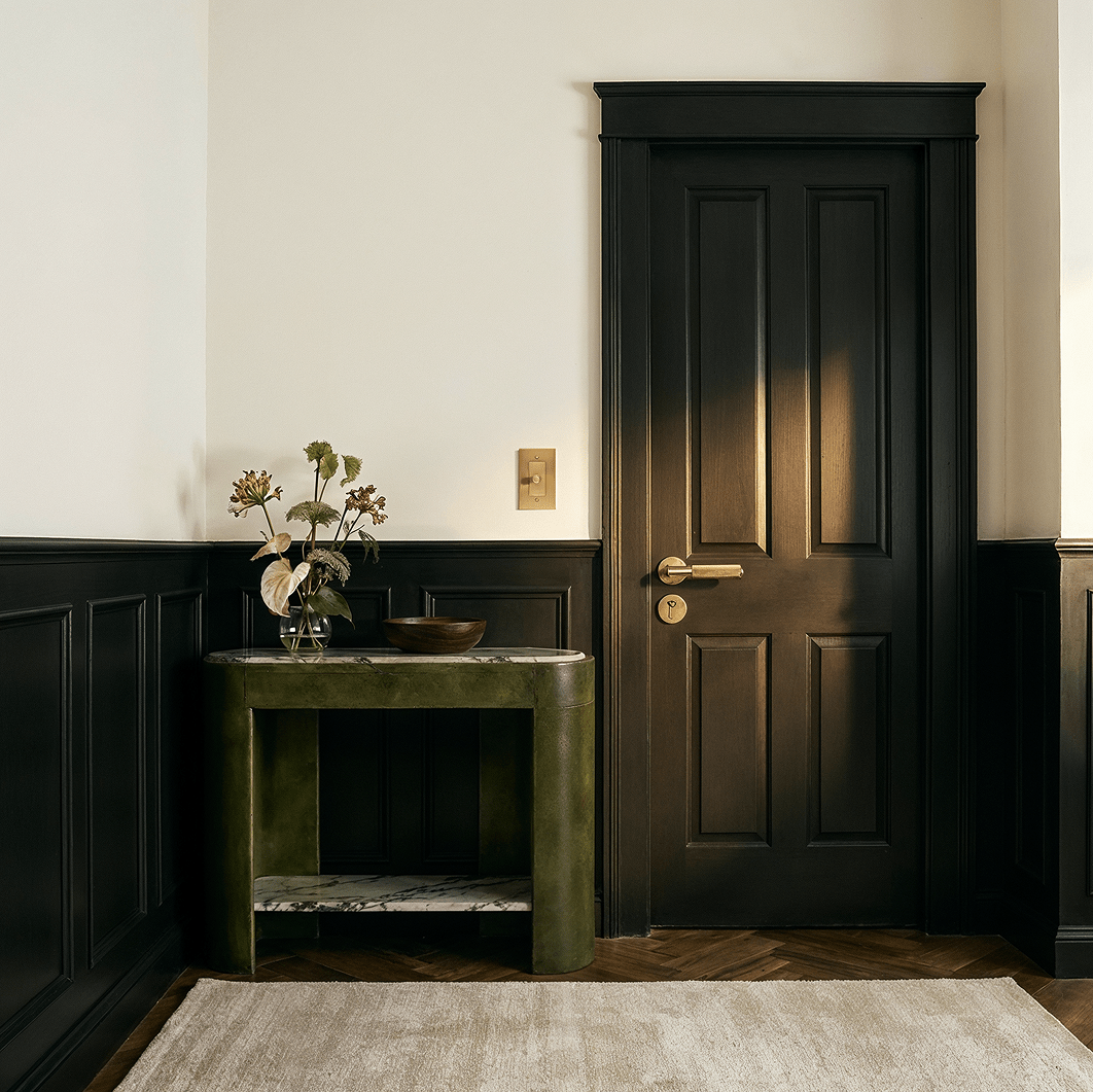 The Brass Plate 6-Piece Sample Kit — wall plate interior inspiration in an entryway | CARRA HOME