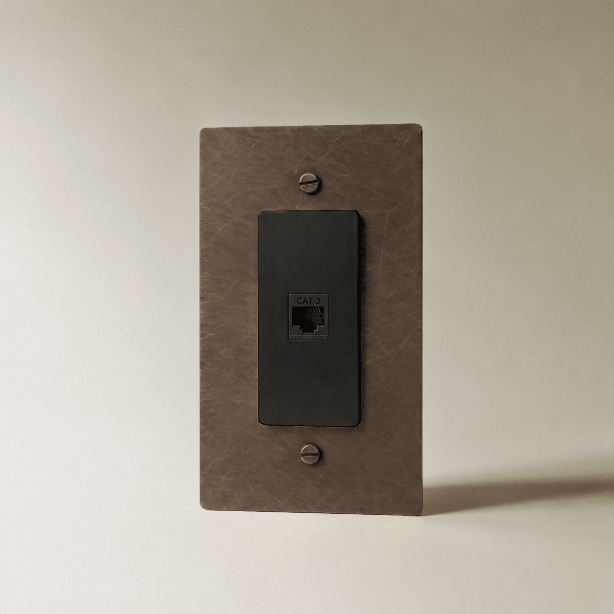The Brass Telephone Socket (RJ11) (1-Gang) — Vintage Brass with Patina, 1 Gang, Telephone | CARRA HOME