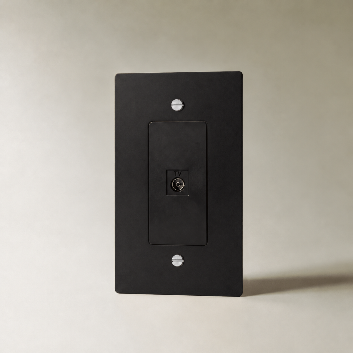 The Brass TV Socket (1-Gang) — Night Black with Stainless Steel, 1 Gang | CARRA HOME