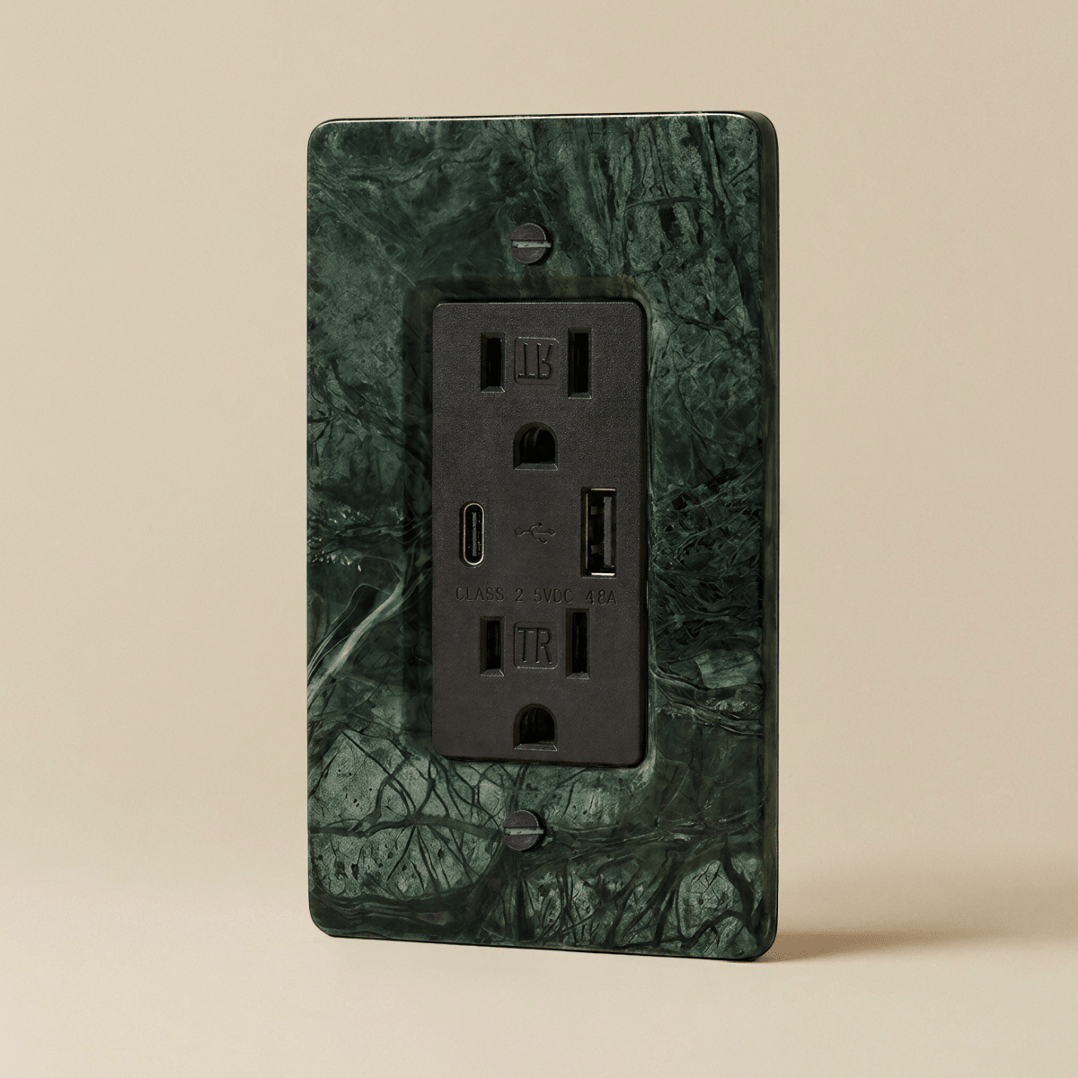 The Stone Outlet — Guatemala Green, 1 Gang, USB-C | CARRA HOME