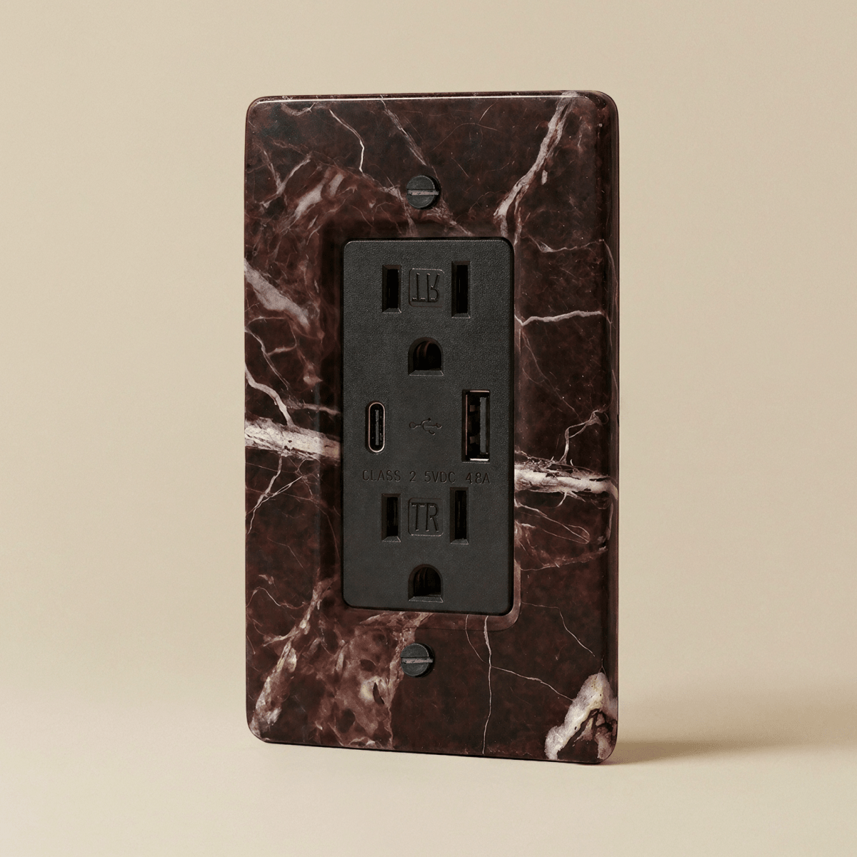 The Stone Outlet — Rosso Levanto, 1 Gang, USB-C | CARRA HOME