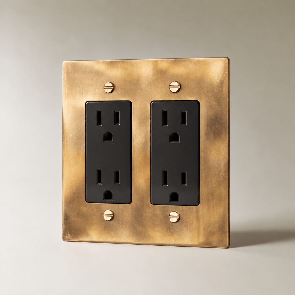 The Unlacquered Brass Outlet — black Standard outlets, 2 Gang | CARRA HOME