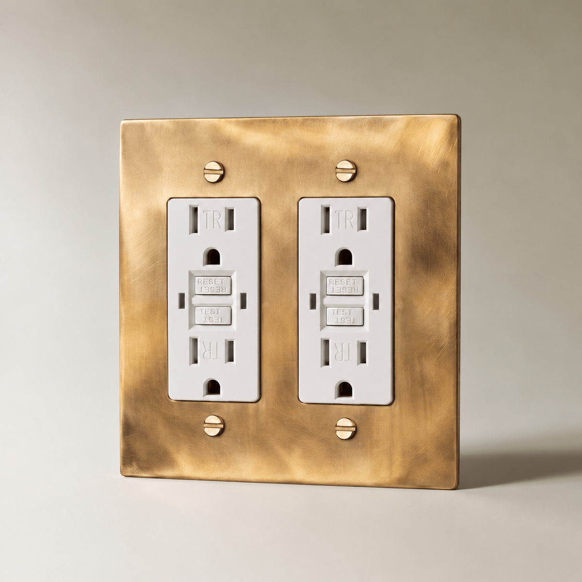 The Unlacquered Brass Outlet — white GFCI outlets, 2 Gang | CARRA HOME