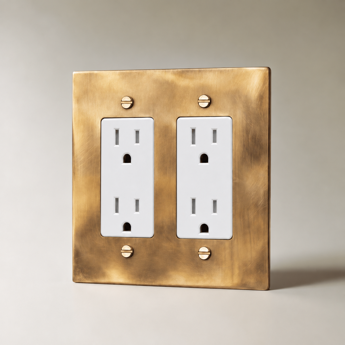 The Unlacquered Brass Outlet — white Standard outlets, 2 Gang | CARRA HOME