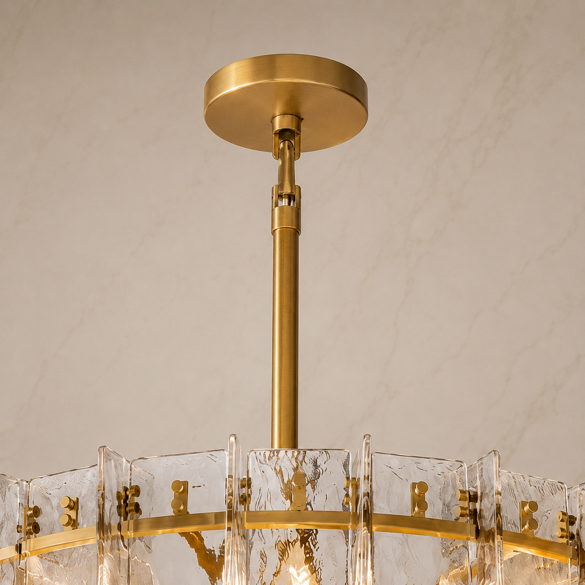 Trama Glass Tiered Round Chandelier canopy detail