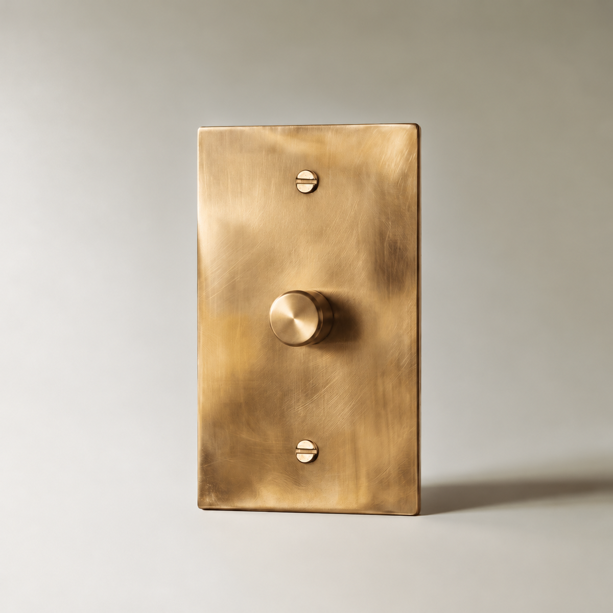 Unlacquered Brass Dimmer Switch, 1 Gang product view — seamless faceplate | CARRA HOME