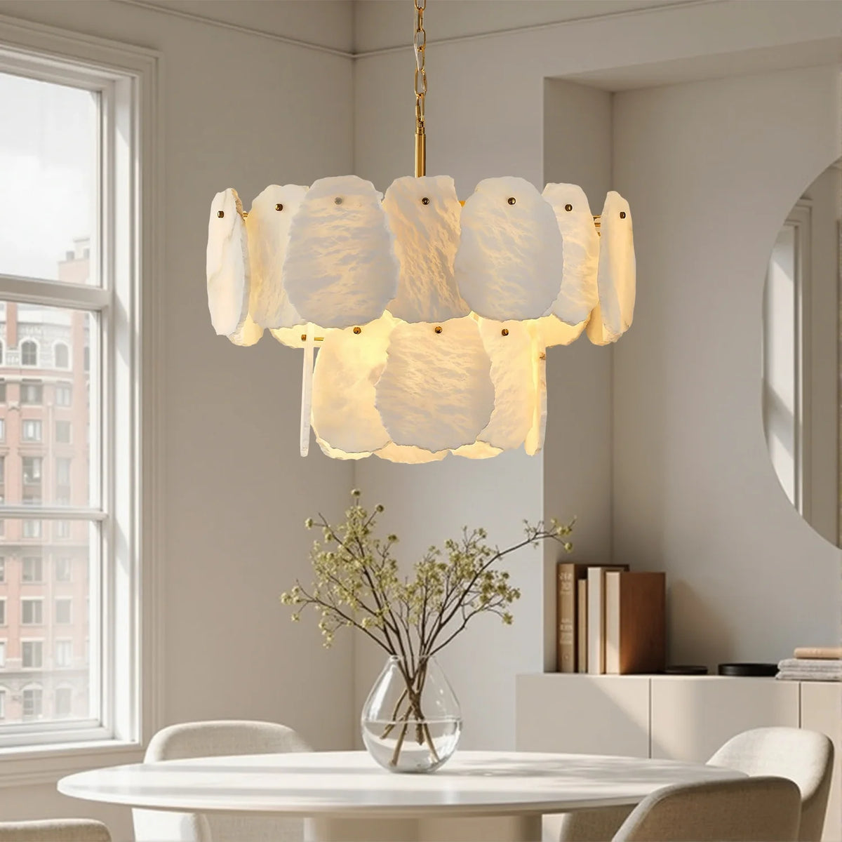Vela Alabaster Layered Round Chandelier product view 03