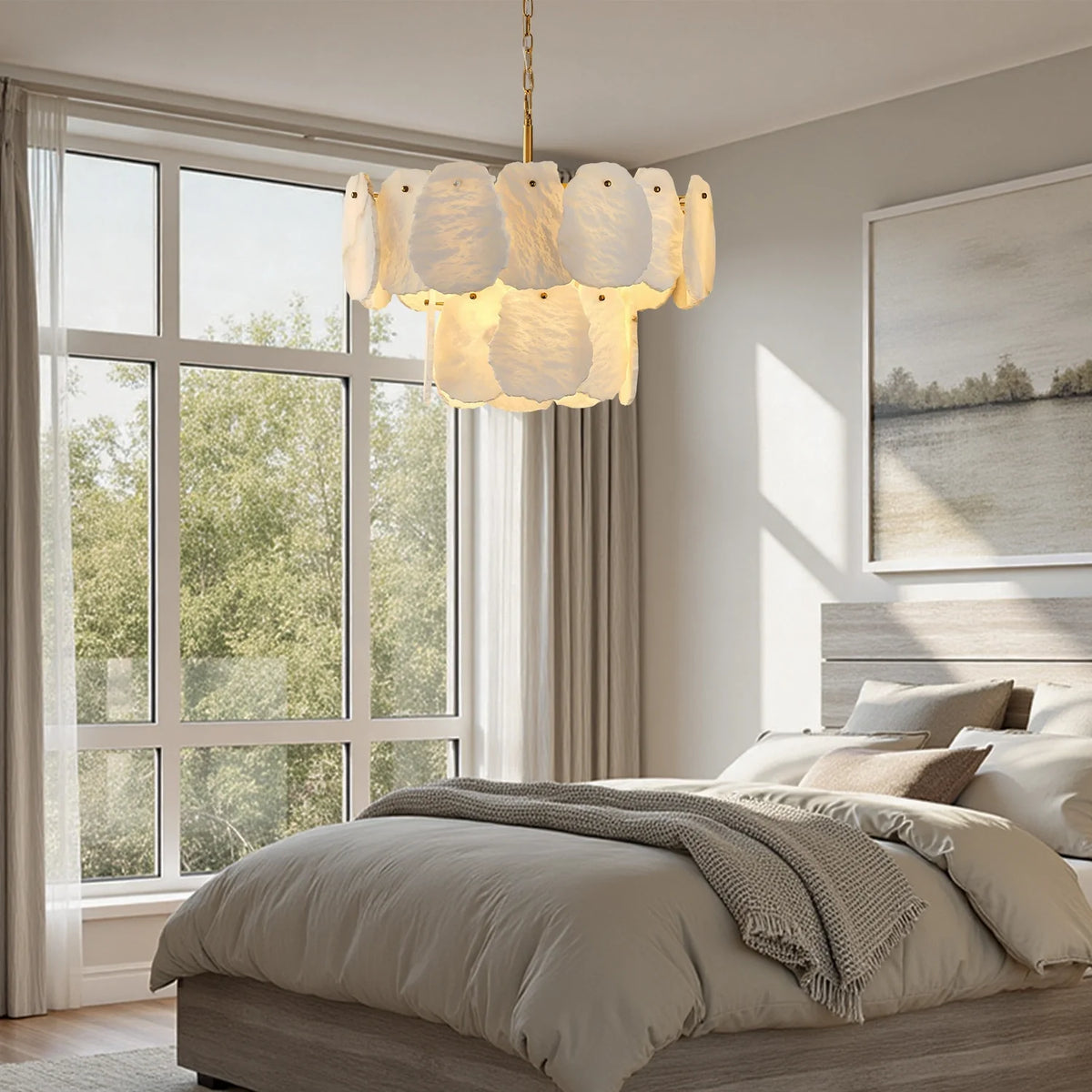 Vela Alabaster Layered Round Chandelier product view 05