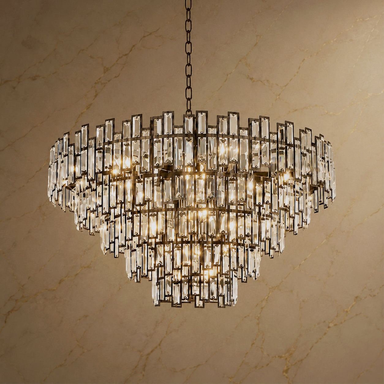 Vera Crystal Prism Tiered Chandelier