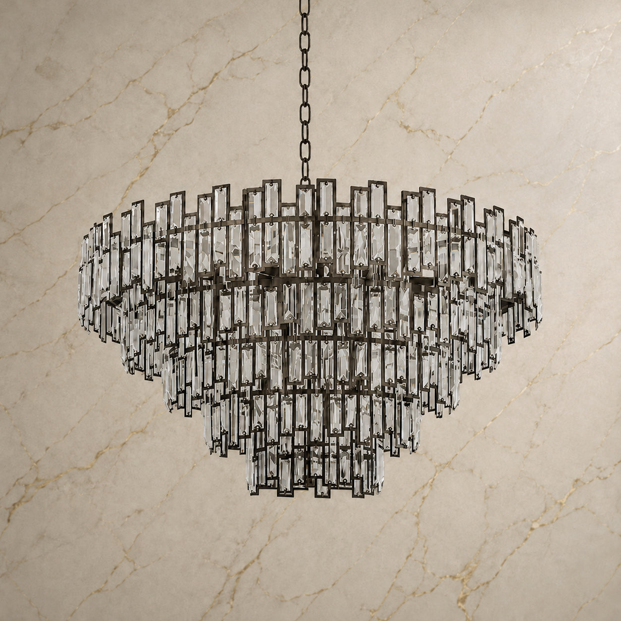 Vera Crystal Prism Tiered Chandelier