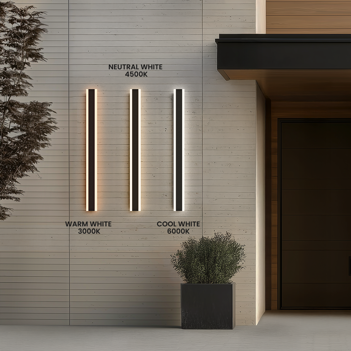 Veyra LED wall light with 3000K, 4500K and 6000K color temperatures