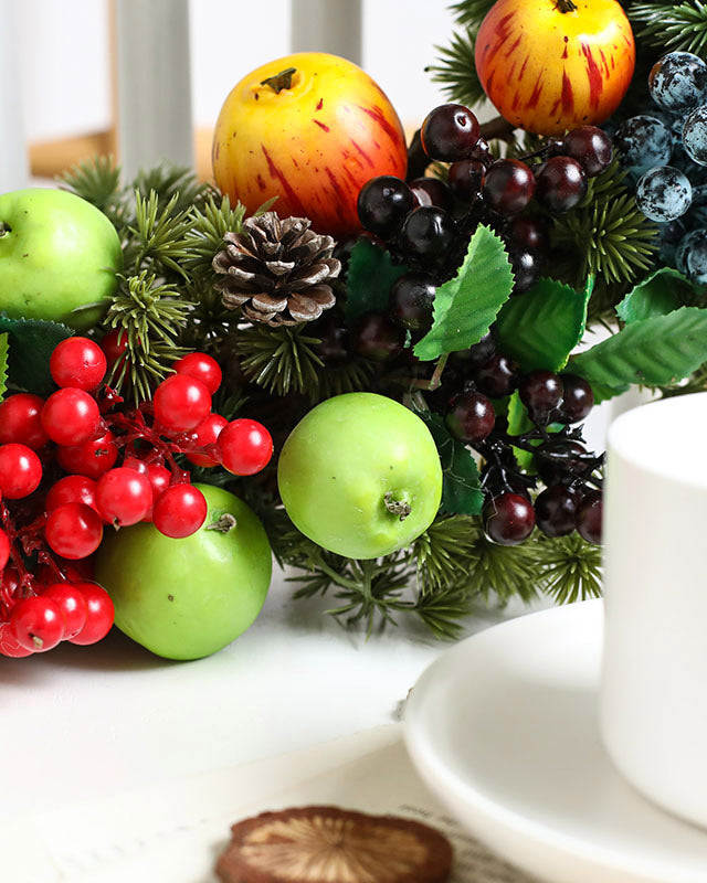 Artificial Apple Mixed Berry Pine Wreath