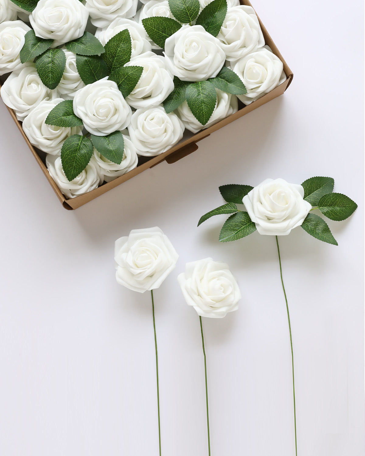 Artificial Wedding DIY Bouquet Package White 
