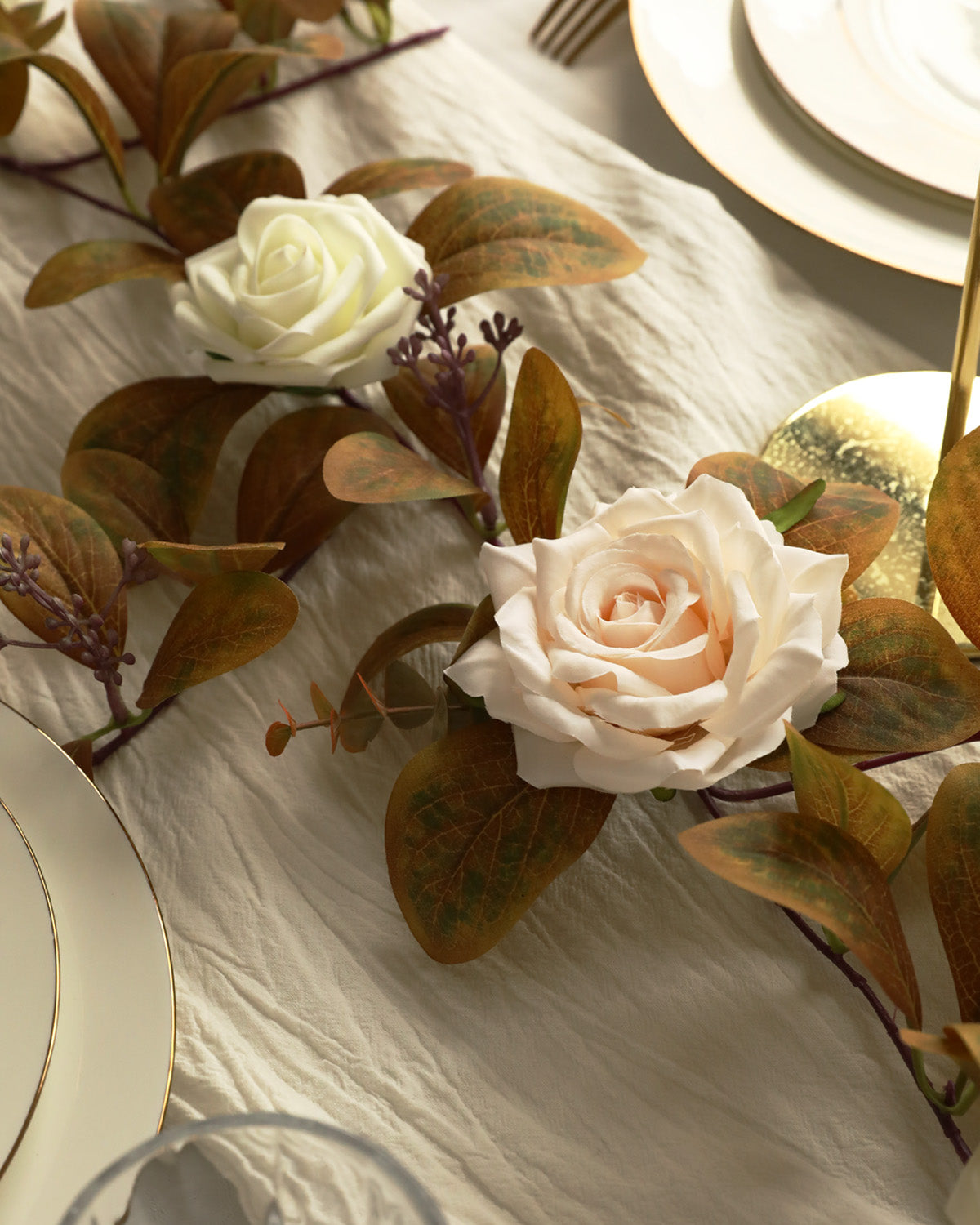 Artificial Rose Eucalyptus Autumn Garland