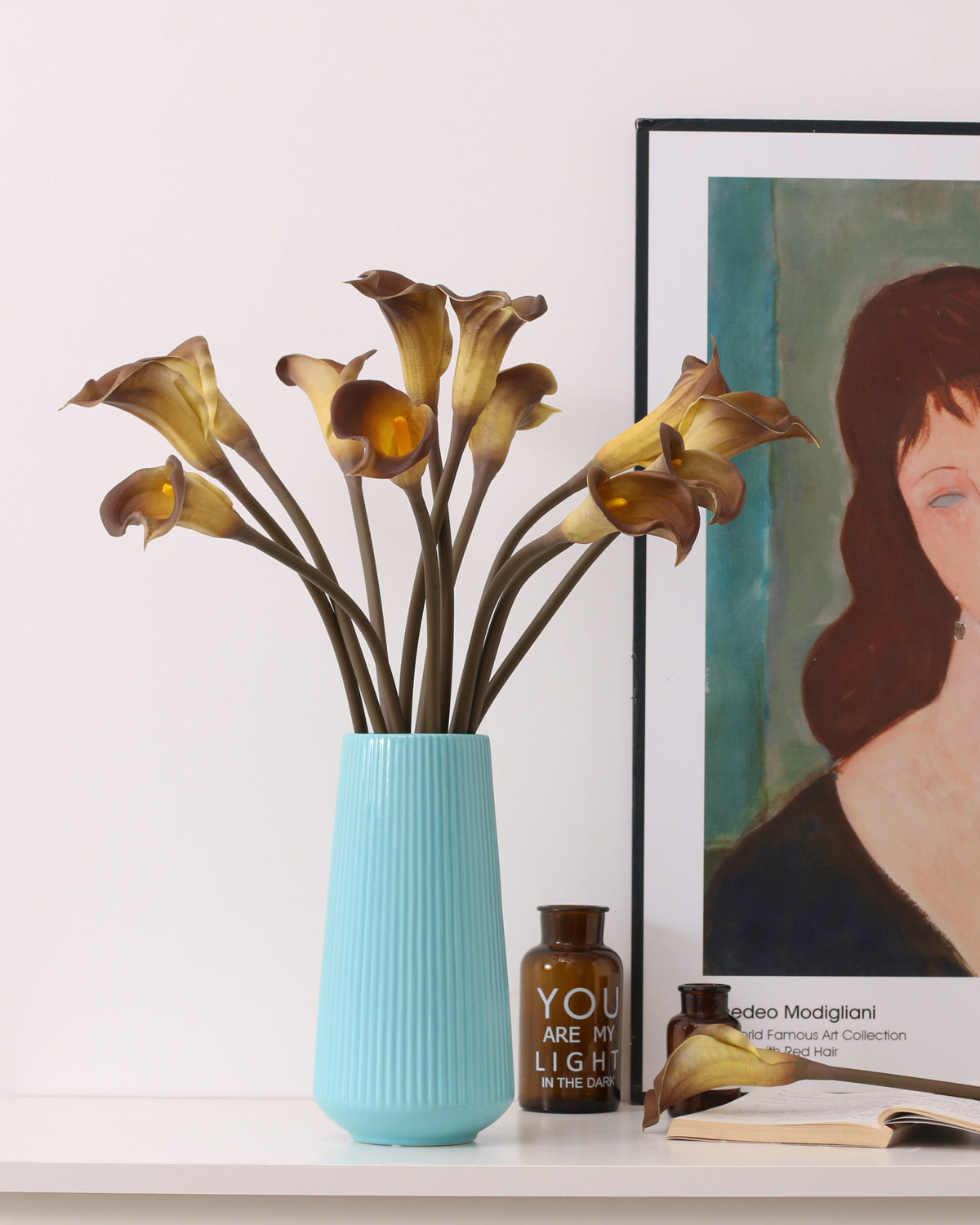 Artificial Real Touch Calla Lily Coffee
